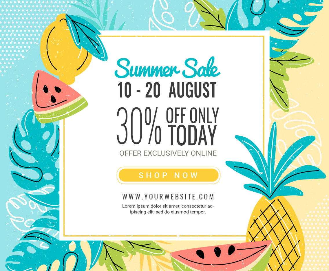 Vector Colorful Summer Banner Template