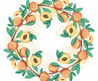 Vector Hand Drawn Peach Frame