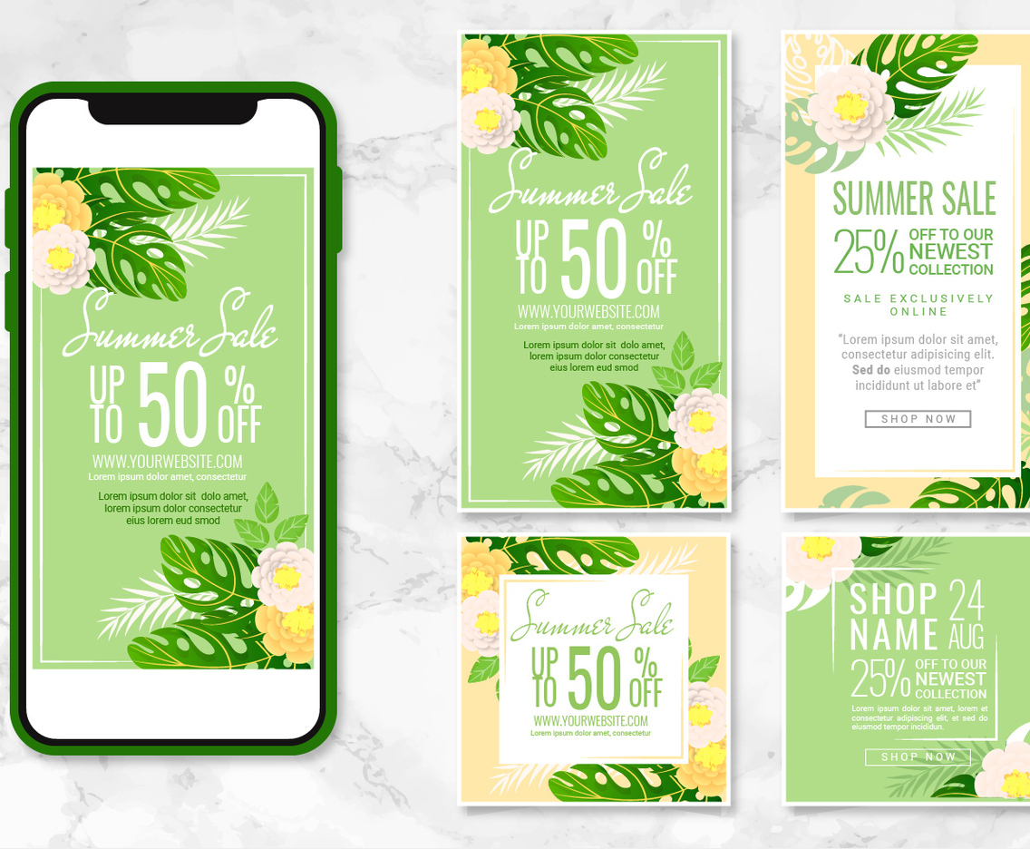 Vector Instagram Stories and Posts Templates