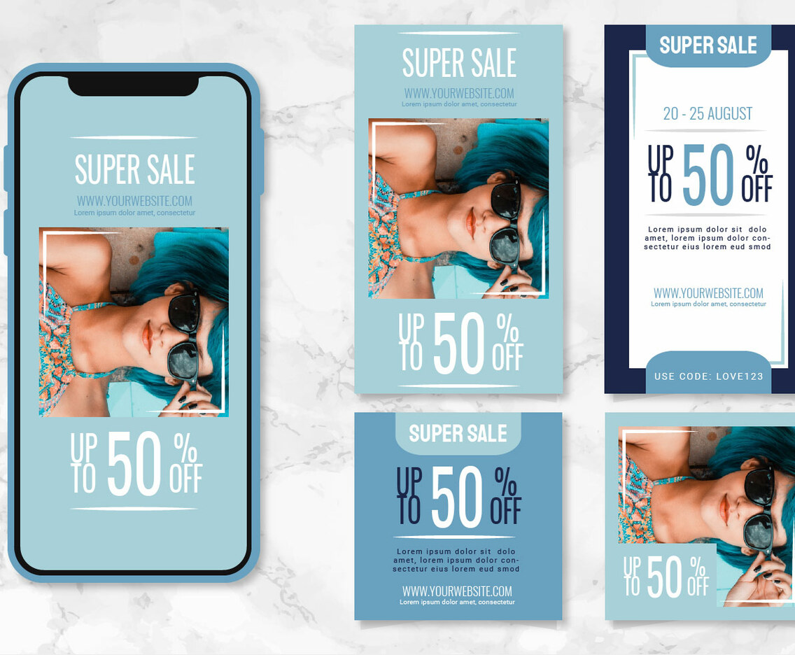 Vector Instagram Stories and Posts Templates