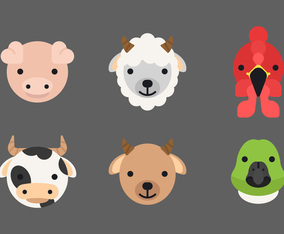 Animal Faces Set