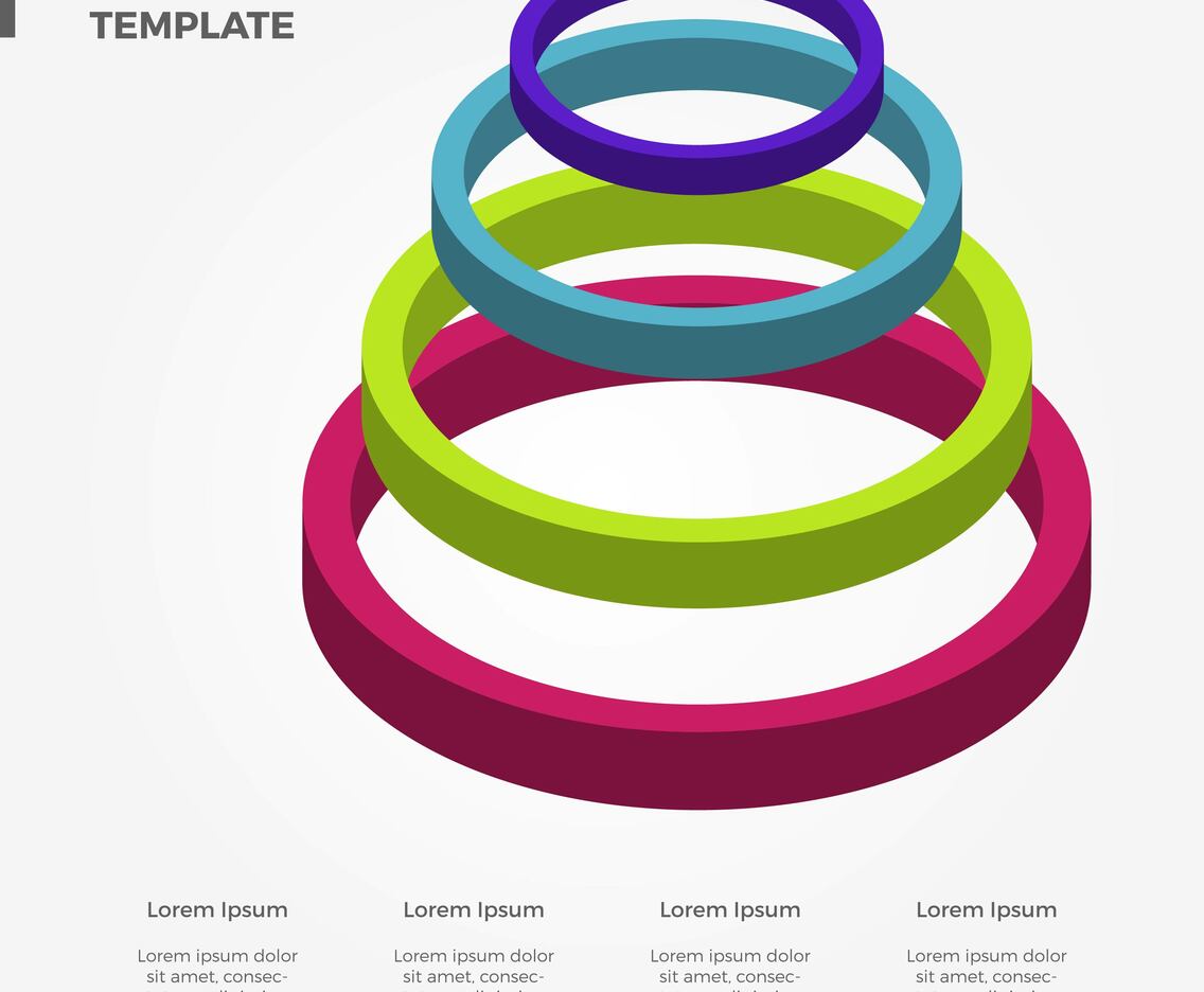 Flat 3D Colourful Infographic Vector Template