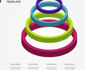 Flat 3D Colourful Infographic Vector Template