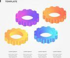 Flat 3D Infographic Gear Vector Collection
