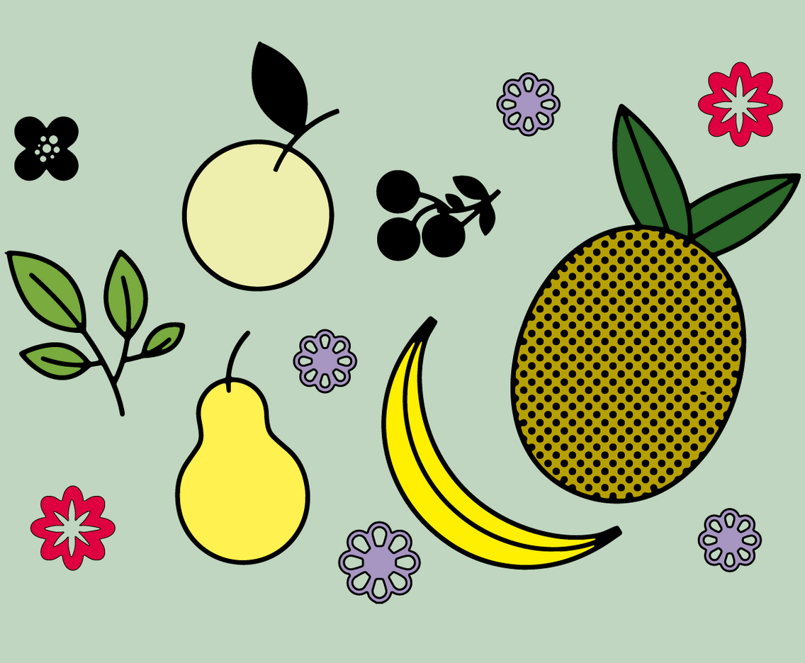 Free Fruit and Flowers vector