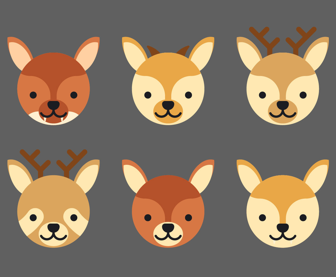 Animal Faces Set
