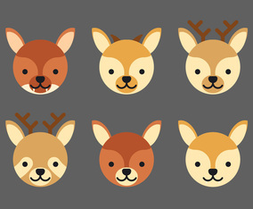 Animal Faces Set