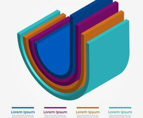 Flat 3D Colorful Infographic Vector Template