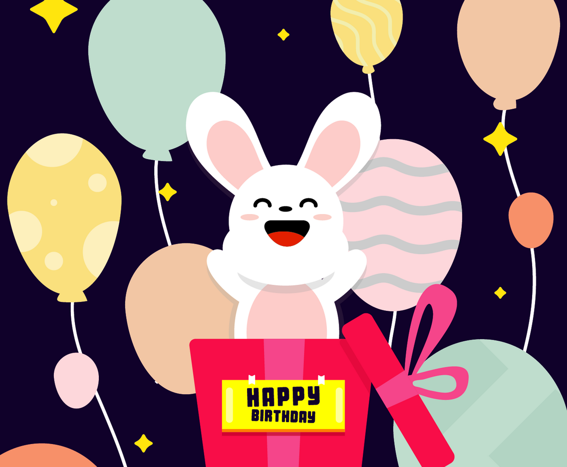 Happy Birthday Animals Vector