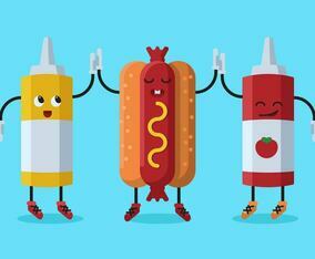 Hot Dog Summer Foods Concept Vector
