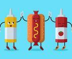 Hot Dog Summer Foods Concept Vector