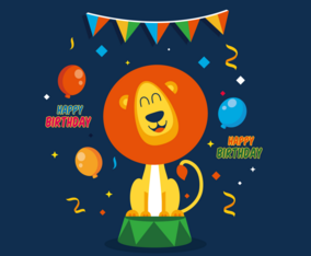 Happy Birthday Animals Vector