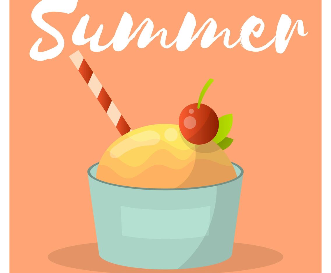 Ice Cream Scoop With Cherry