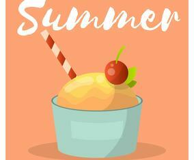 Ice Cream Scoop With Cherry