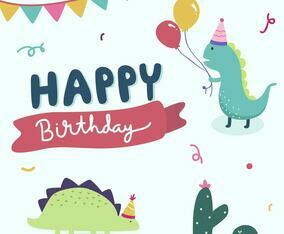 Happy Birthday Animals Vector