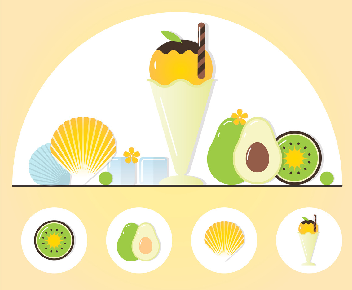 Vector Summertime Elements Illustration