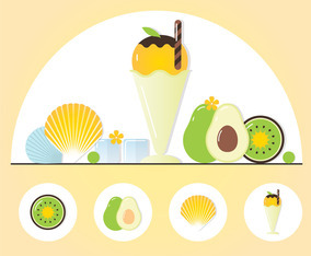 Vector Summertime Elements Illustration