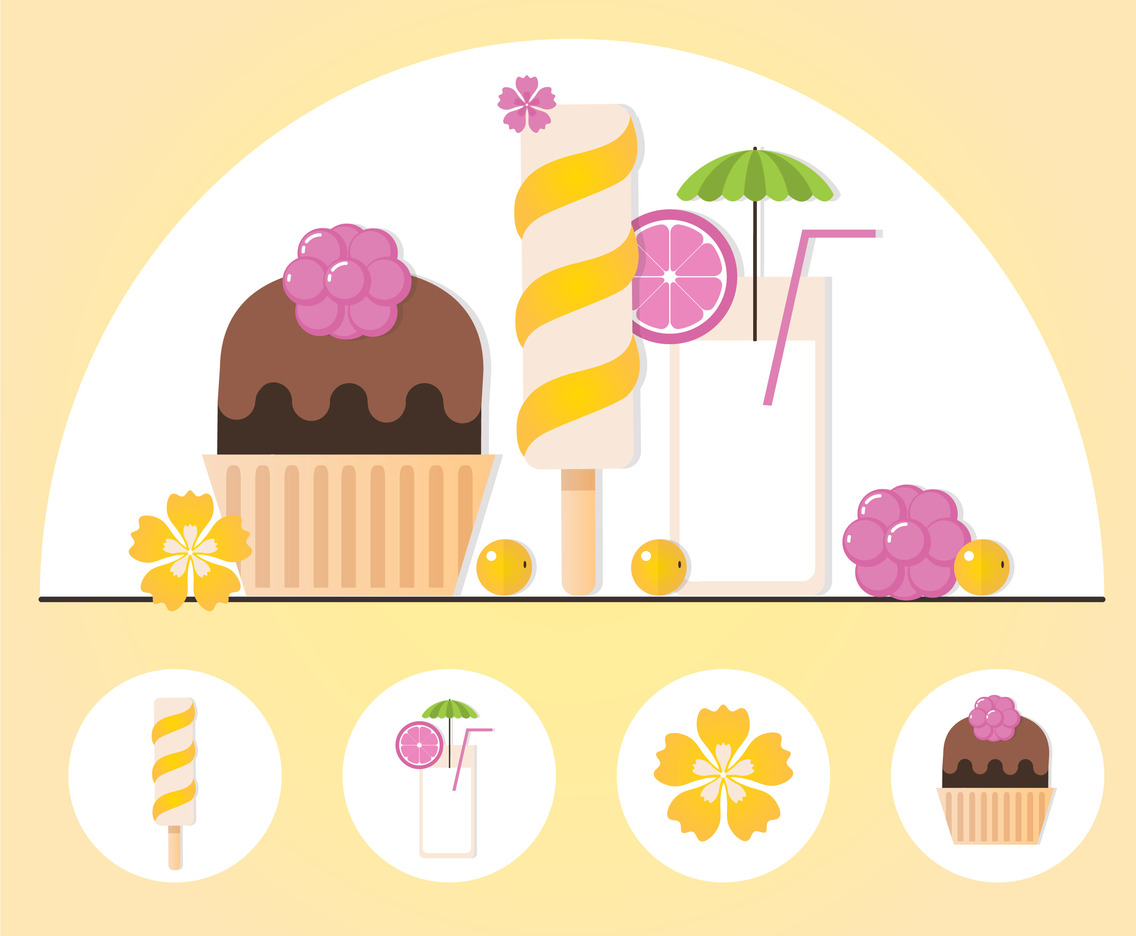 Vector Summertime Elements Illustration