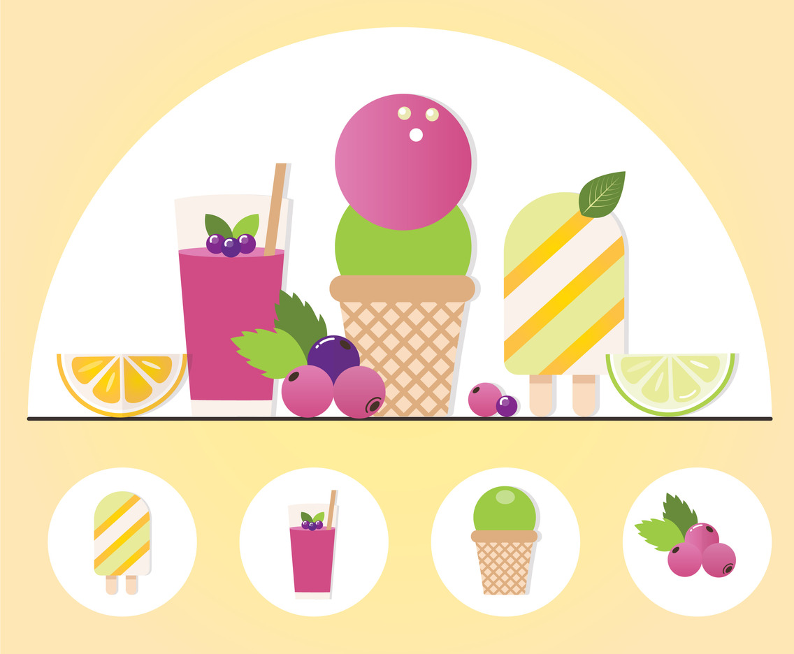 Vector Summertime Elements Illustration