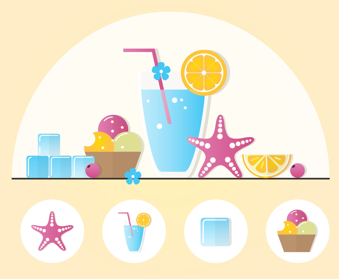 Vector Summertime Elements Illustration