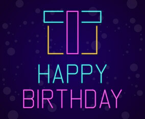 Happy Birthday Neon Signboard Vector Illustration