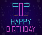 Happy Birthday Neon Signboard Vector Illustration