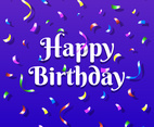 Happy Birthday With Colorful Confetti Card Template