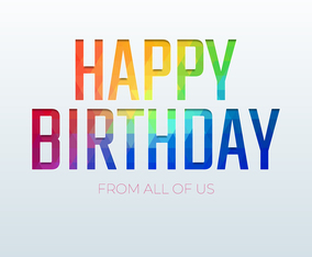 Minimal Colorful Geometric Happy Birthday Typography On Simple Background