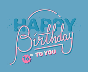 Happy Birthday Vintage Lettering Vector