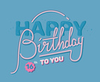 Happy Birthday Vintage Lettering Vector