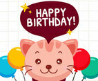 Birhday Card With Funny Cat