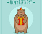 Birthday With Bear Vector