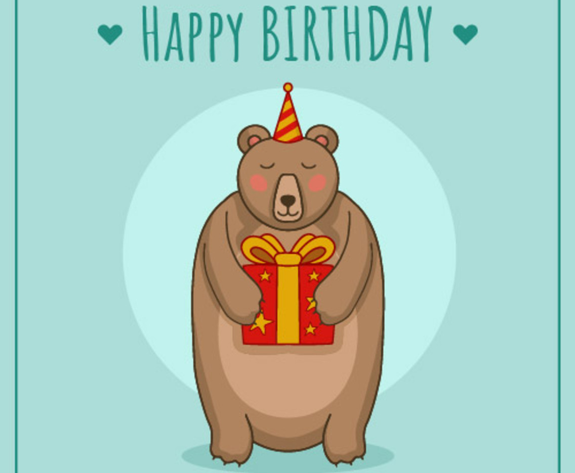 Birthday With Bear Vector