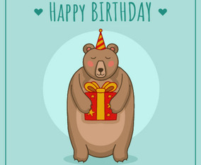 Birthday With Bear Vector