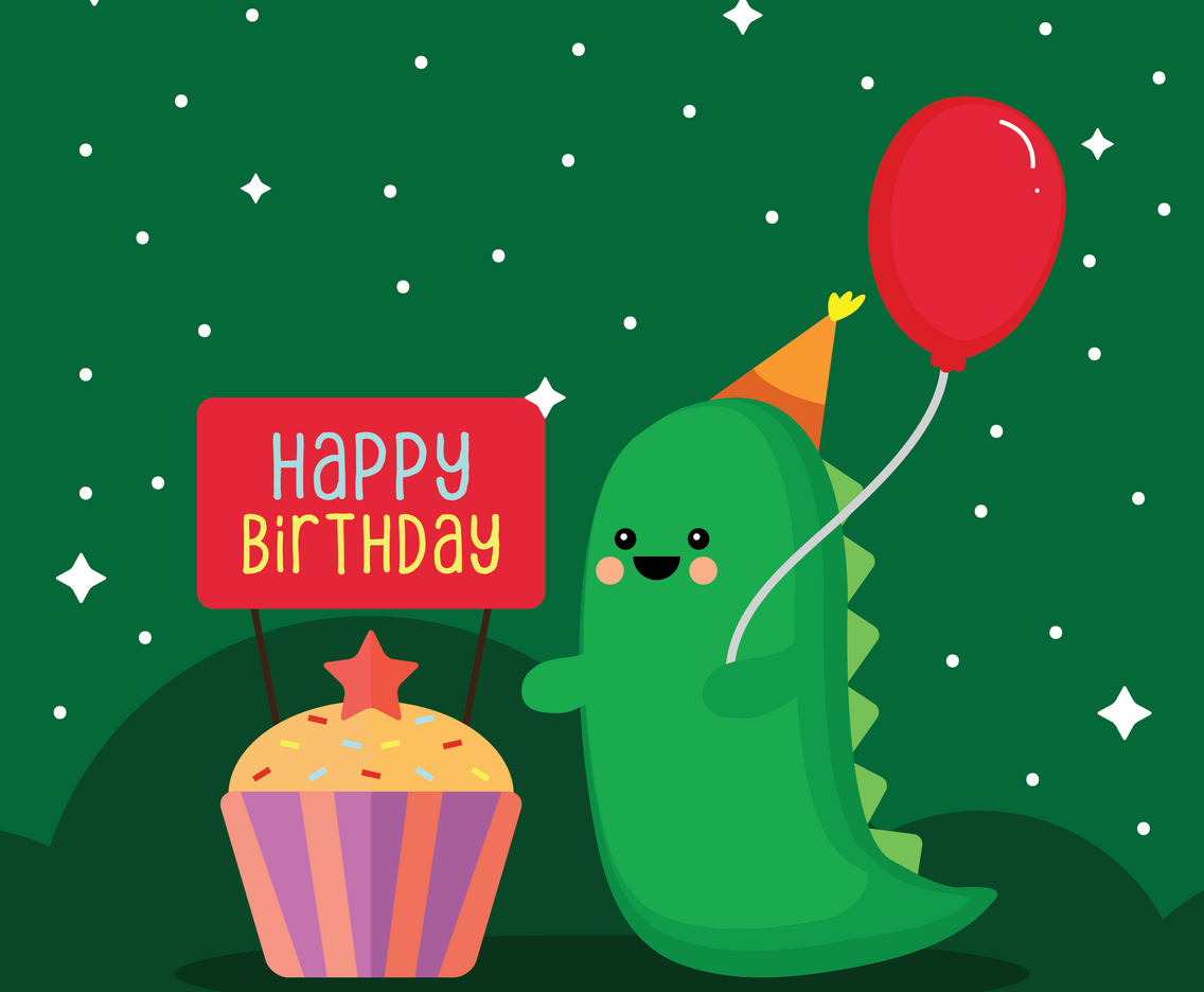 Happy Birthday Animals Vector