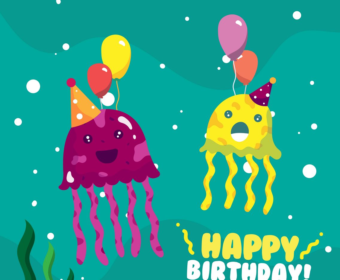 Happy Birthday Animals Vector