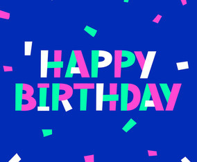 Custom Happy Birthday Typography With Pop Color