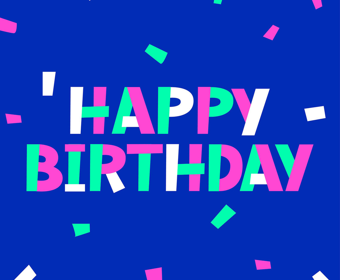 Custom Happy Birthday Typography With Pop Color