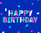 Custom Happy Birthday Typography With Pop Color