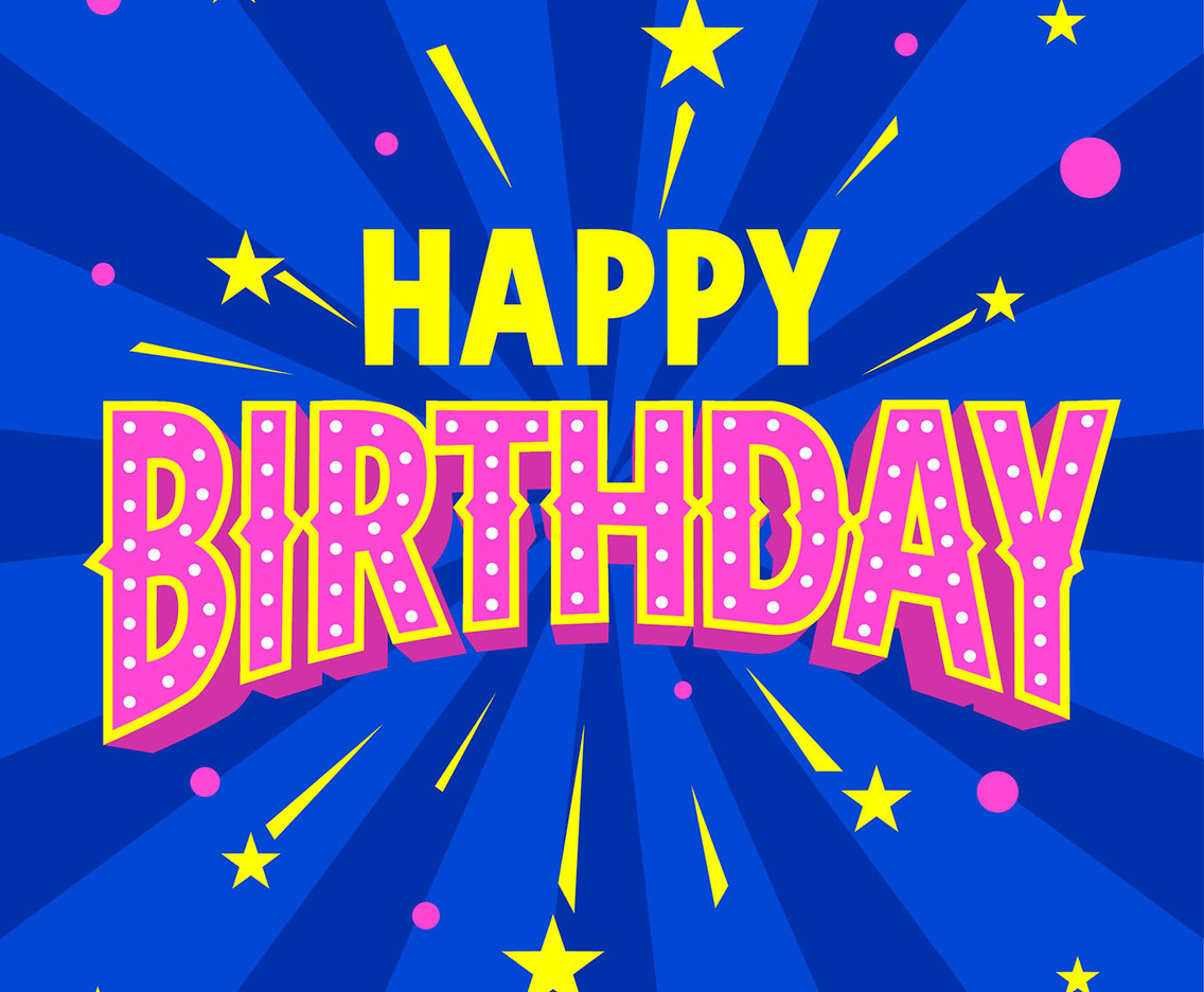 Happy Birthday Typography Retro Style