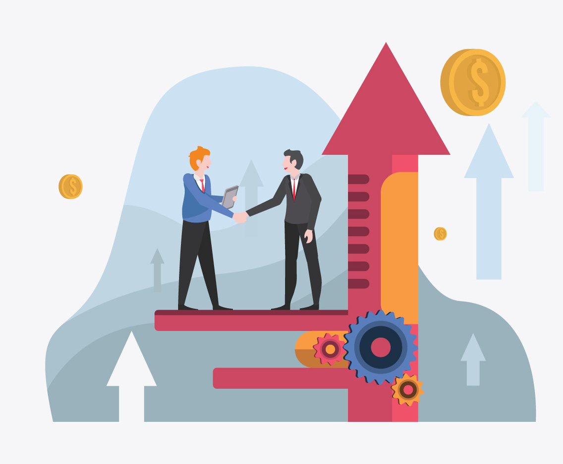 Businessman Meeting for Corporate Goals Vector Illustration