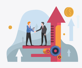 Businessman Meeting for Corporate Goals Vector Illustration