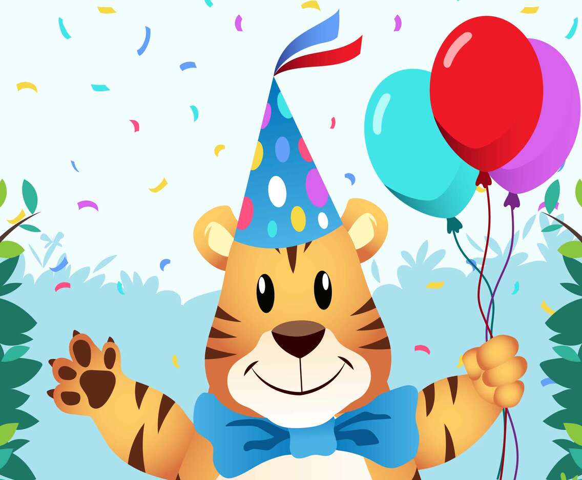 Happy Birthday Animals Illustration