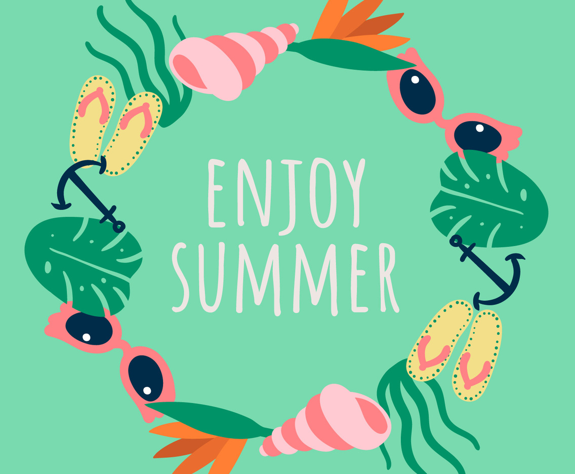 Free Flat Summer Beach Vector Background