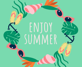 Free Flat Summer Beach Vector Background