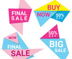 Abstrac Origami Sale Banners Vector
