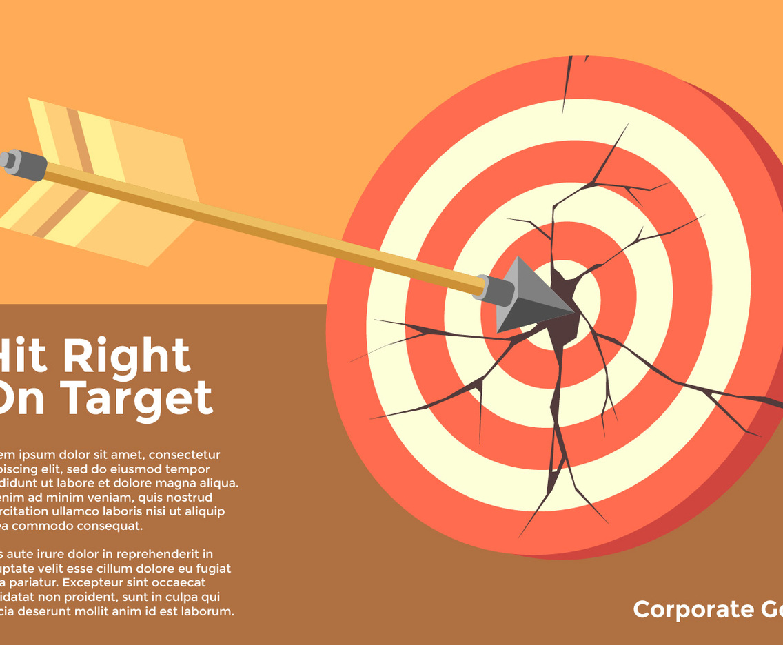 Hit Right On Target Corporate Goals Vector