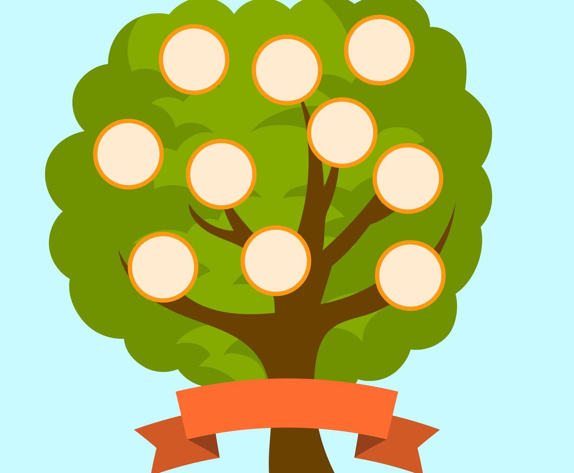 Flat Family Tree Vector Template