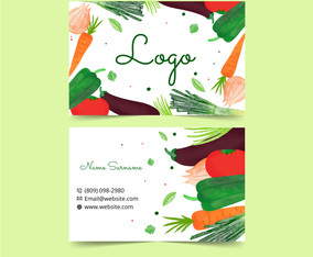 Watercolor Organic Business Card Template