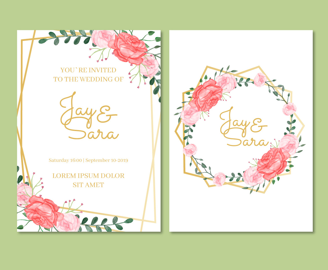 Wedding Invitation Template With Flowers